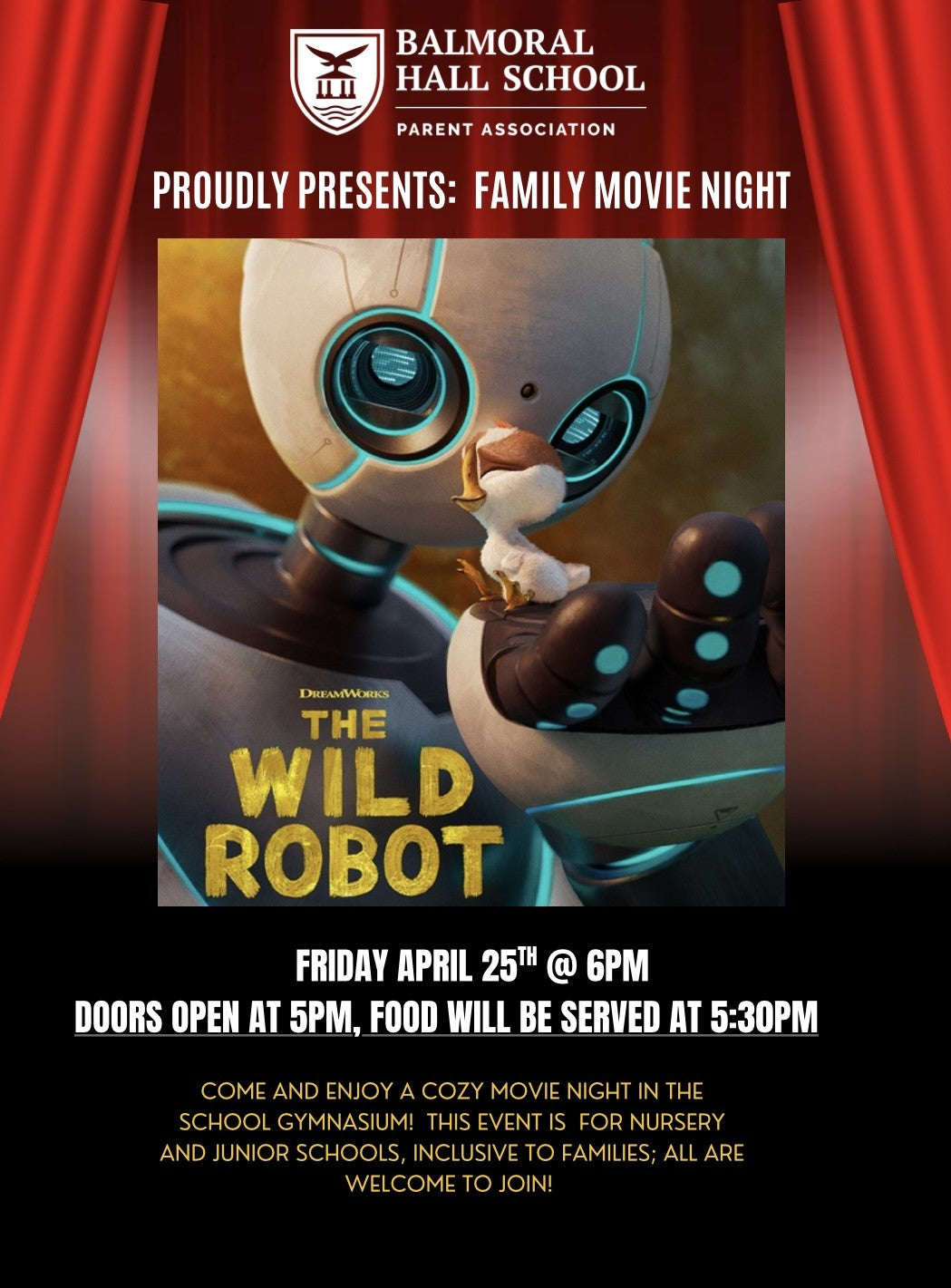 MOVIE NIGHT - The Wild Robot April 25